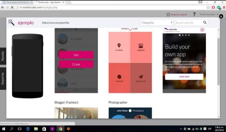 Uso de Mobincube para Crear Apps